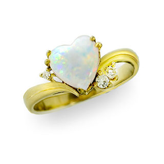 Opal Heart & Diamond ring.
