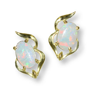 14ct gold opal earrings