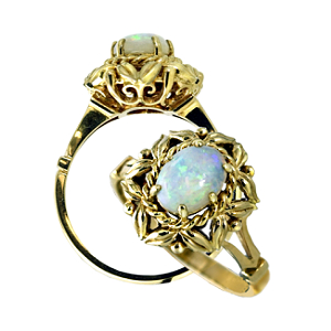 Classic Ornate style Opal ring