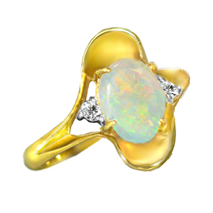 Opal & Diamond ring